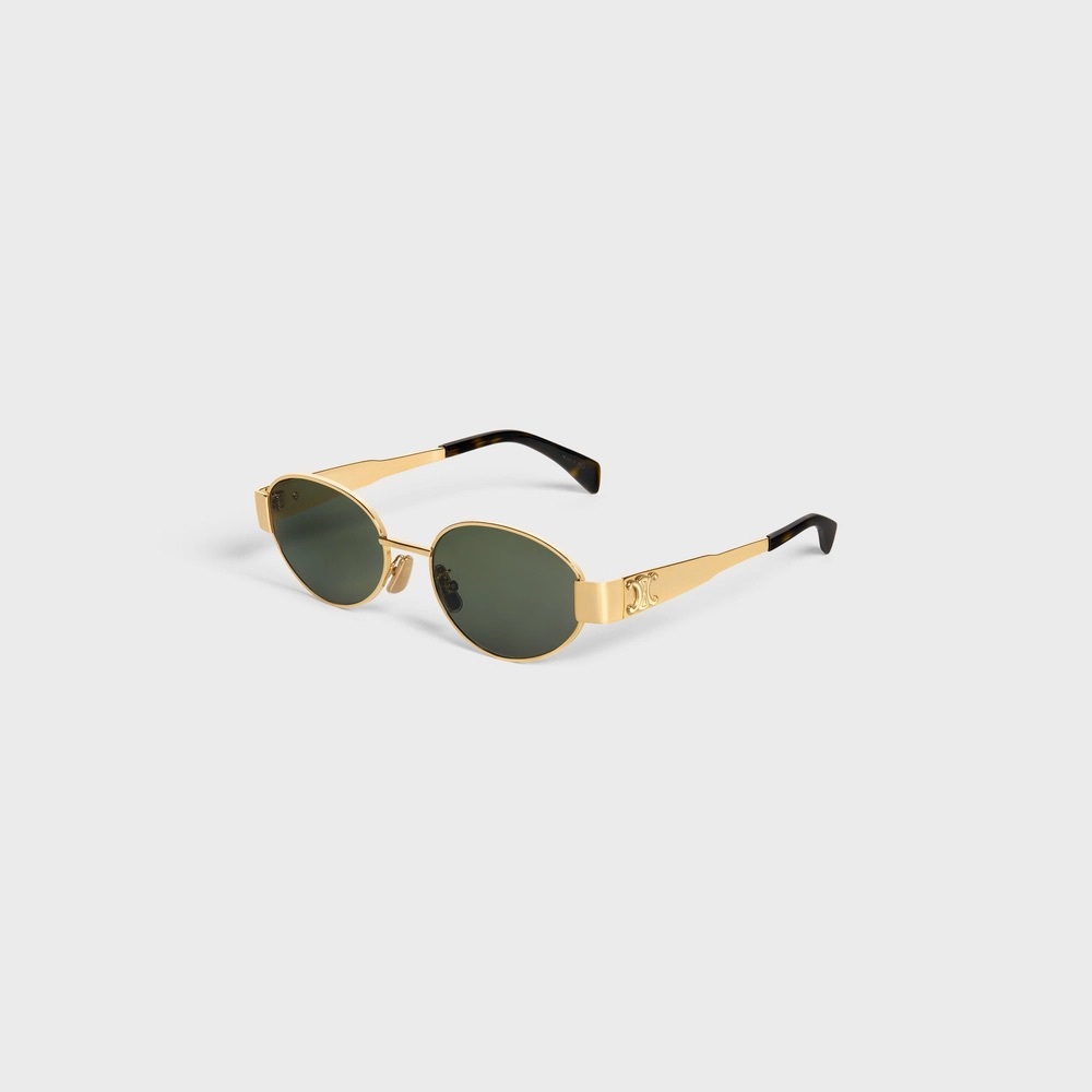Celine barely worn TRIOMPHE METAL 01 SUNGLASSES IN METAL
GOLD / GREEN
550 USD